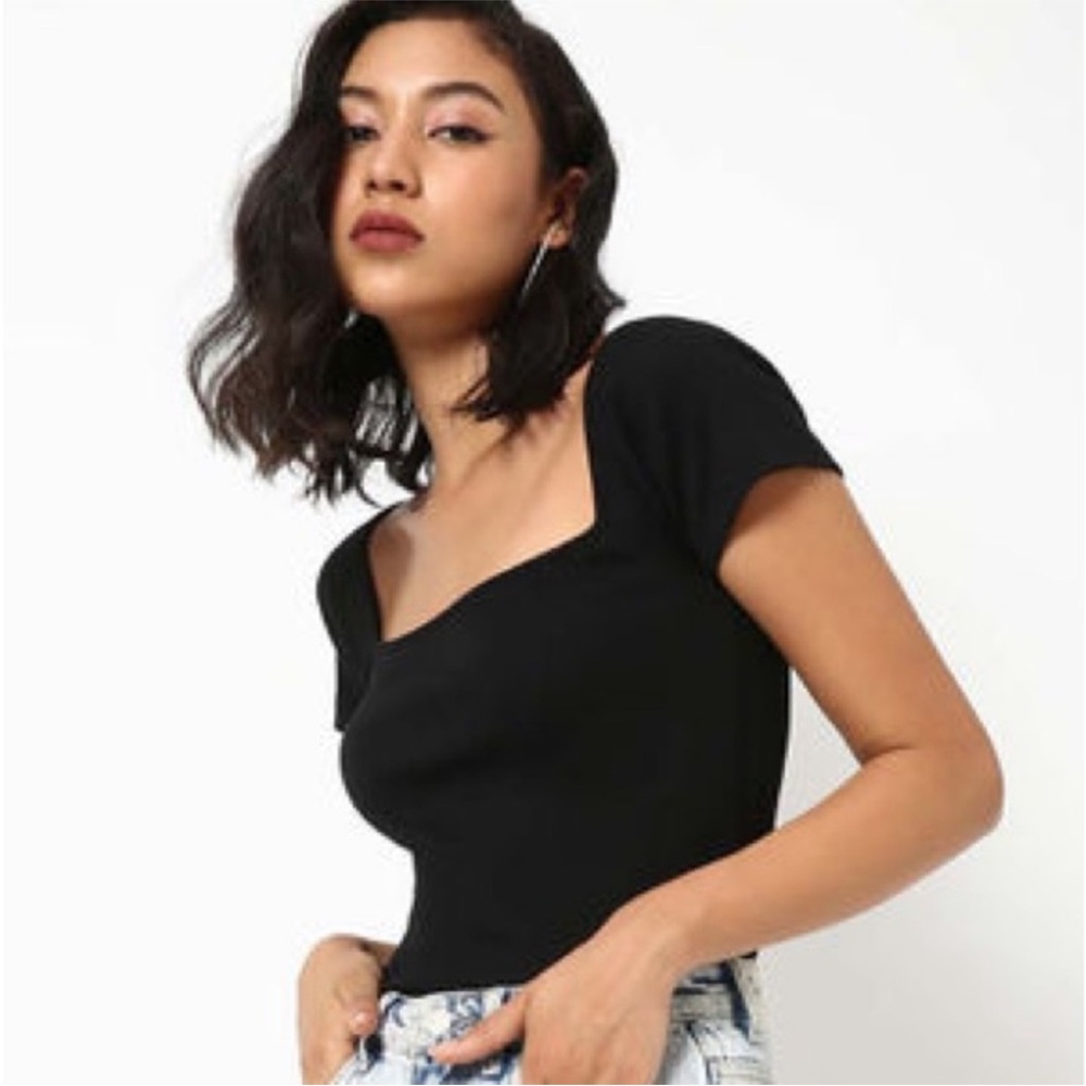 Madewell Black Sweater Cap Sleeve Top